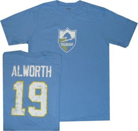 San Diego Chargers Lance Alworth Throwback Distressed T Shirt Medium 