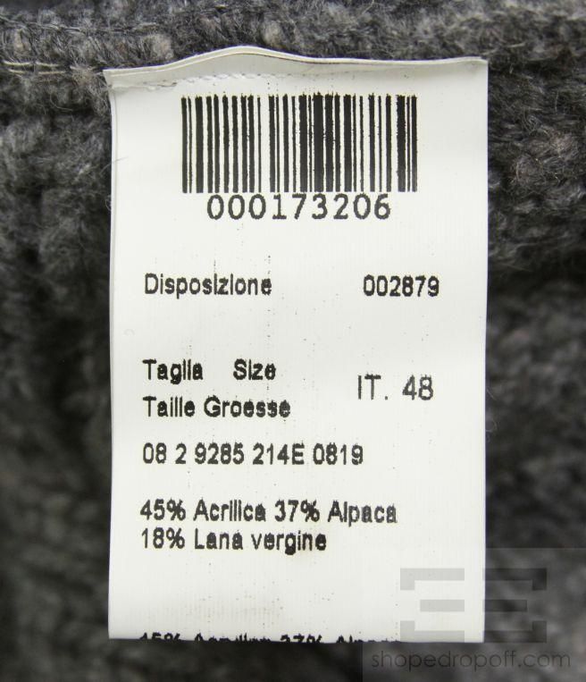 Piazza Sempione Gray Alpaca & Wool Short Sleeve Cardigan Sweater Size 