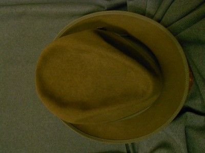 Vintage The Eagle by Stetson Royal DeLuxe Fedora Hat with Pin, Brown 