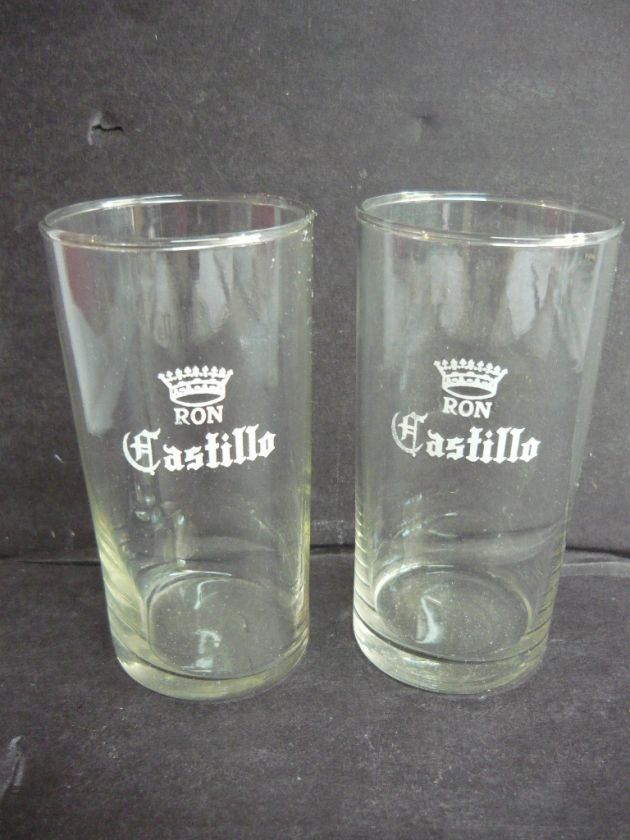 Vintage RON CASTILLO BEER GLASSES BAR DRINK Mexico  