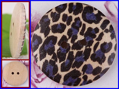 50 Leopard Painting Button Sewing Scrapbooking J0700 3  