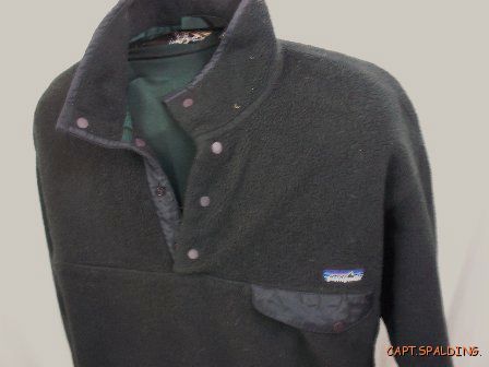 Patagonia.Synchilla.Snap T Fleece Pullover Jacket L. Black. Large 