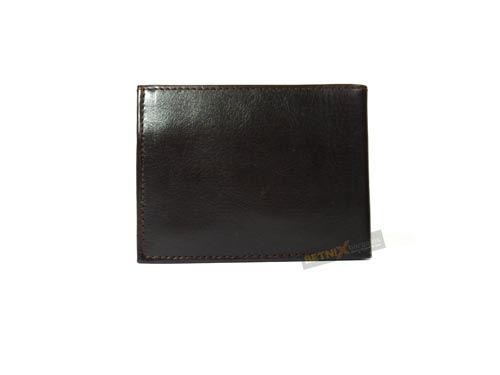   Leather Wallet 4 Credit card slots press stud coin pocket Black Brown