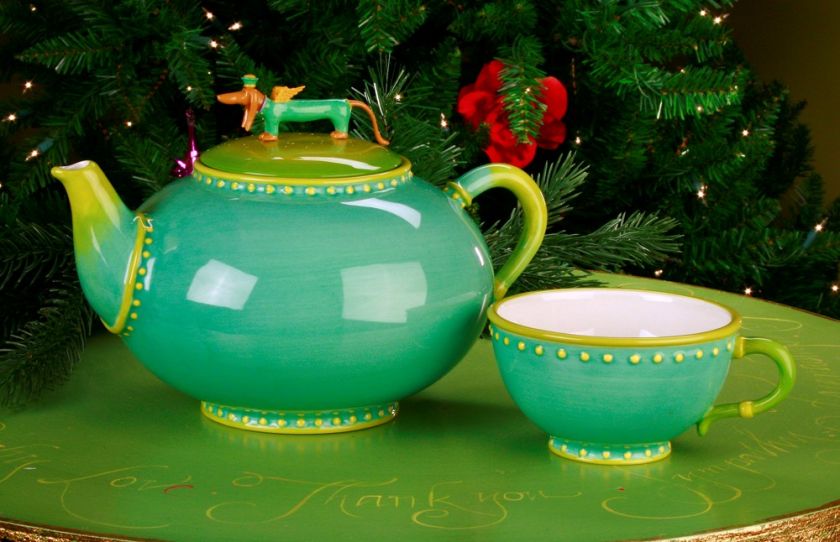 Patience Brewster Krinkles Dachshund Teacup Set Of 2  