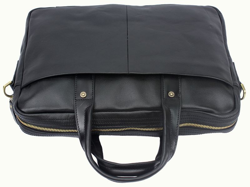   Cowhide Italy Leather Bag Briefcase Messenger Laptop Case Black C11