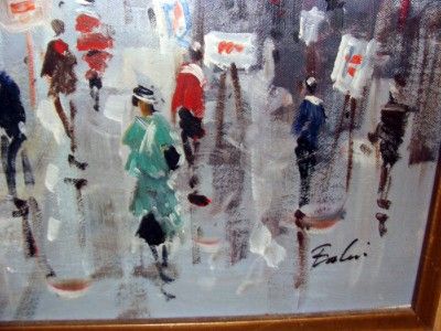 FALINI VINTAGE OIL FRENCH PARIS OIL PAINTING 1970S OLD  