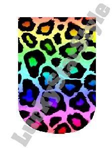 Nail Decals Set of 10   Rainbow Leopard Print Full Nail  