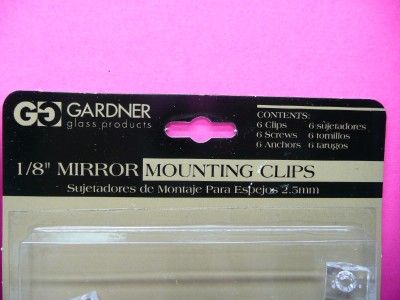 gardner glass products 1/8 mirror mounting clips anchors screws lot 