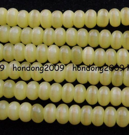 5x8mm Yellow Mexican Opal Gems Abacus Loose Beads 15  