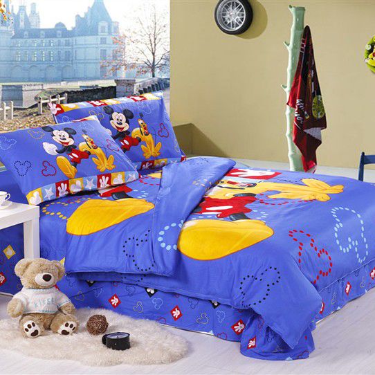   Sport Mickey Mouse Kids Bedding Sets Duvet Cover and Sheet Set  