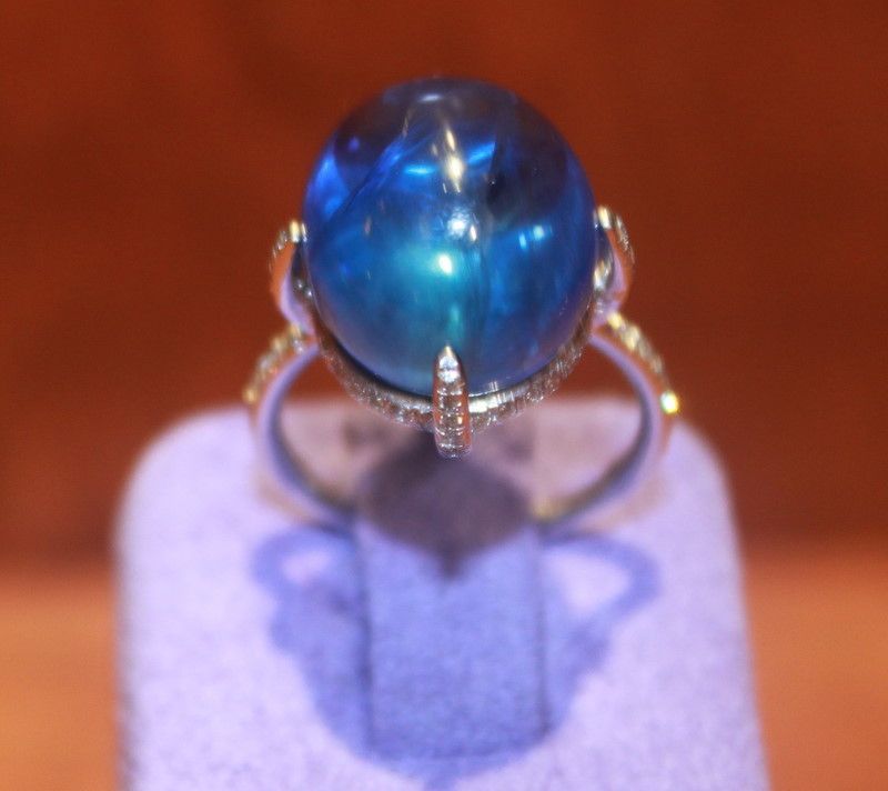   22.38ct Natural Cabochon Blue Sapphire Ring House of Taylor Jewelry