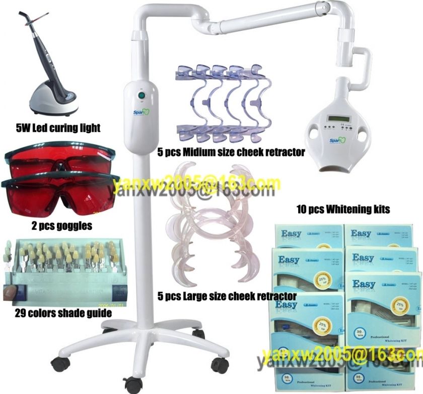 Dental whitening light &kits &curing light &shade guide&goggles &cheek 