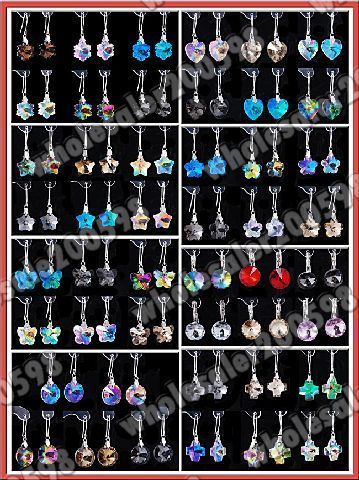 Lots 96Pairs 8styles Focal Crystal Glass Bead Earrings  