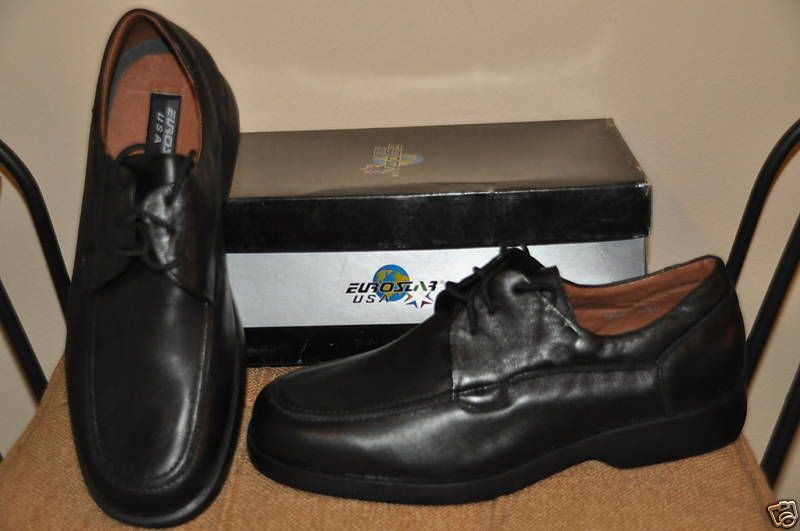 New Mens Black Leather Abbot Casual Laceup Shoes SZ 11  