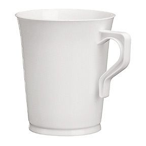 OZ WHITE PARTY PLASTIC COFFEE MUGS / CUPS   NEW  