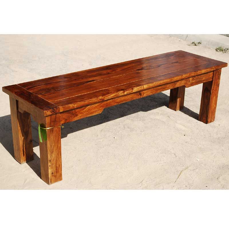 Solid Wood Rustic Backless Bench Dining Patio Outdoor Indoor Furniture 