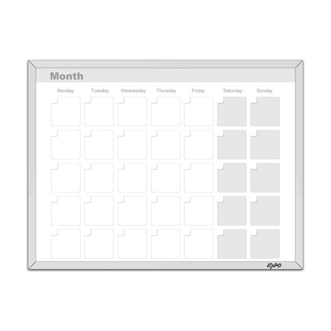   11 x 14 Magnetic Dry Erase Calendar Whiteboard 071641704732  