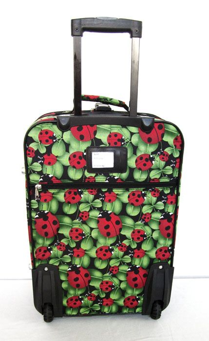 3Piece Luggage Set Travel Bag Rolling Wheel Red Ladybug  