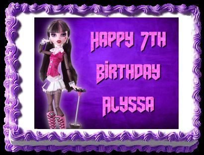 Monster High Edible Icing Image Birthday Cake Topper 3  