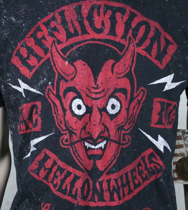   american customs Mens REVERSIBLE El diablo Devil t shirt A5857  